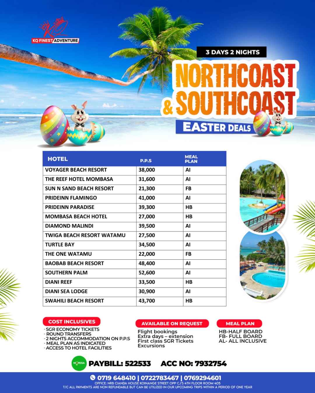 NORTHCOAST AND SOUTHCOAST EASTER DEALS